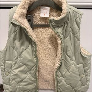 Crewcuts Quilted Sherpa Vest in Sage